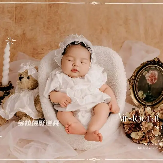❤️Newborn Photography Clothing Lace Hat+Jumpsuits+Doll 3Pcs/set Studio Baby Girl Photo Props Accessories Clothes Outfits