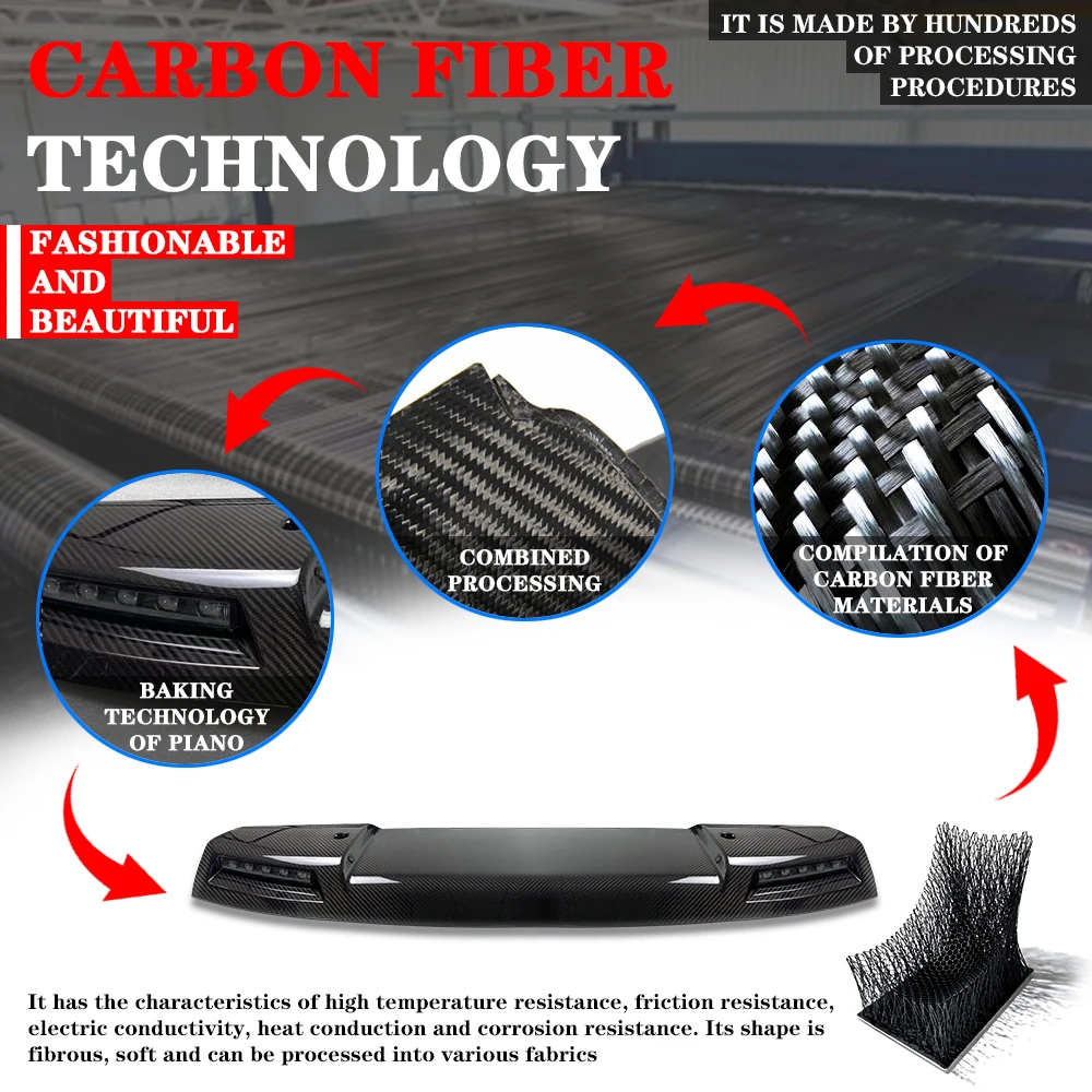 Real Dry Carbon Fiber Top Light Luggage Rack Off-road Adventure Light  for Defender 2020 2021 Roof  Light bar Pod
