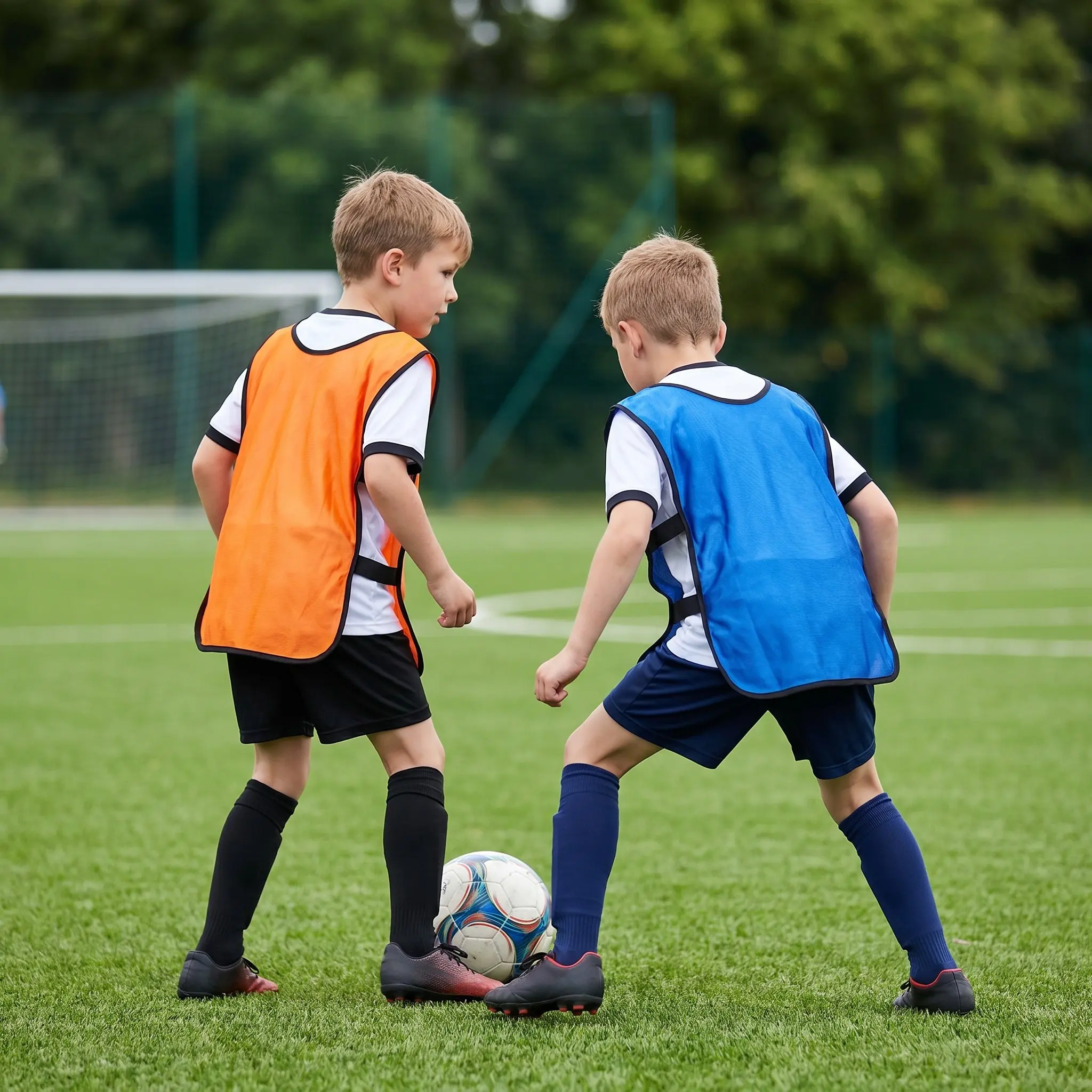 12Pcs Youth Sports Pinnies Lightweight Soccer Training Vests Quick-Dry Team Practice Jerseys Basketball Scrimmage Bibs