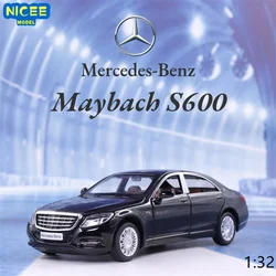 1:32 Mercedes Benz Maybach S600 Diecast Metal Car Models Simulation Vehicle Toy 6 Doors Opened Gifts For Children F293