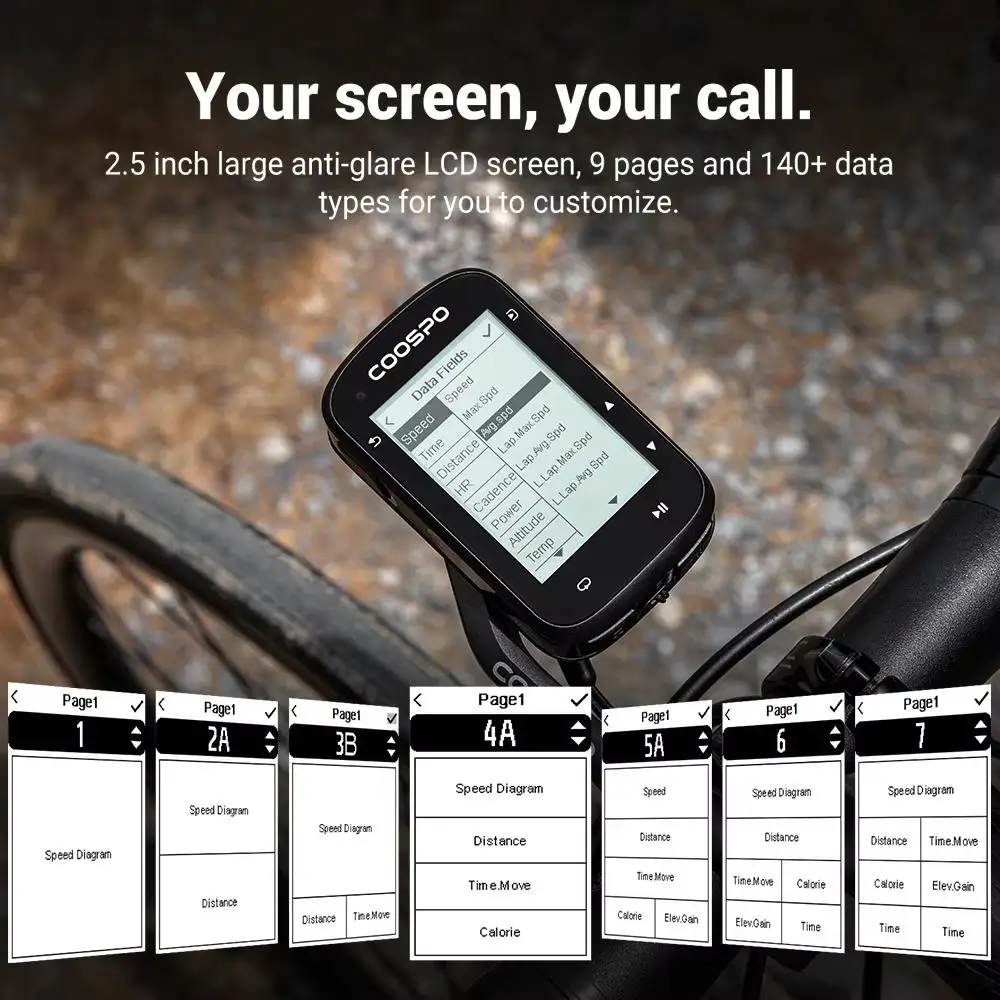 

COOSPO CS500 Bike Computer GPS Wireless Cycling Odometer Bike Speedometer Route Navigation Cycle Stopwatch ANT+ Bluetooth5.0 set