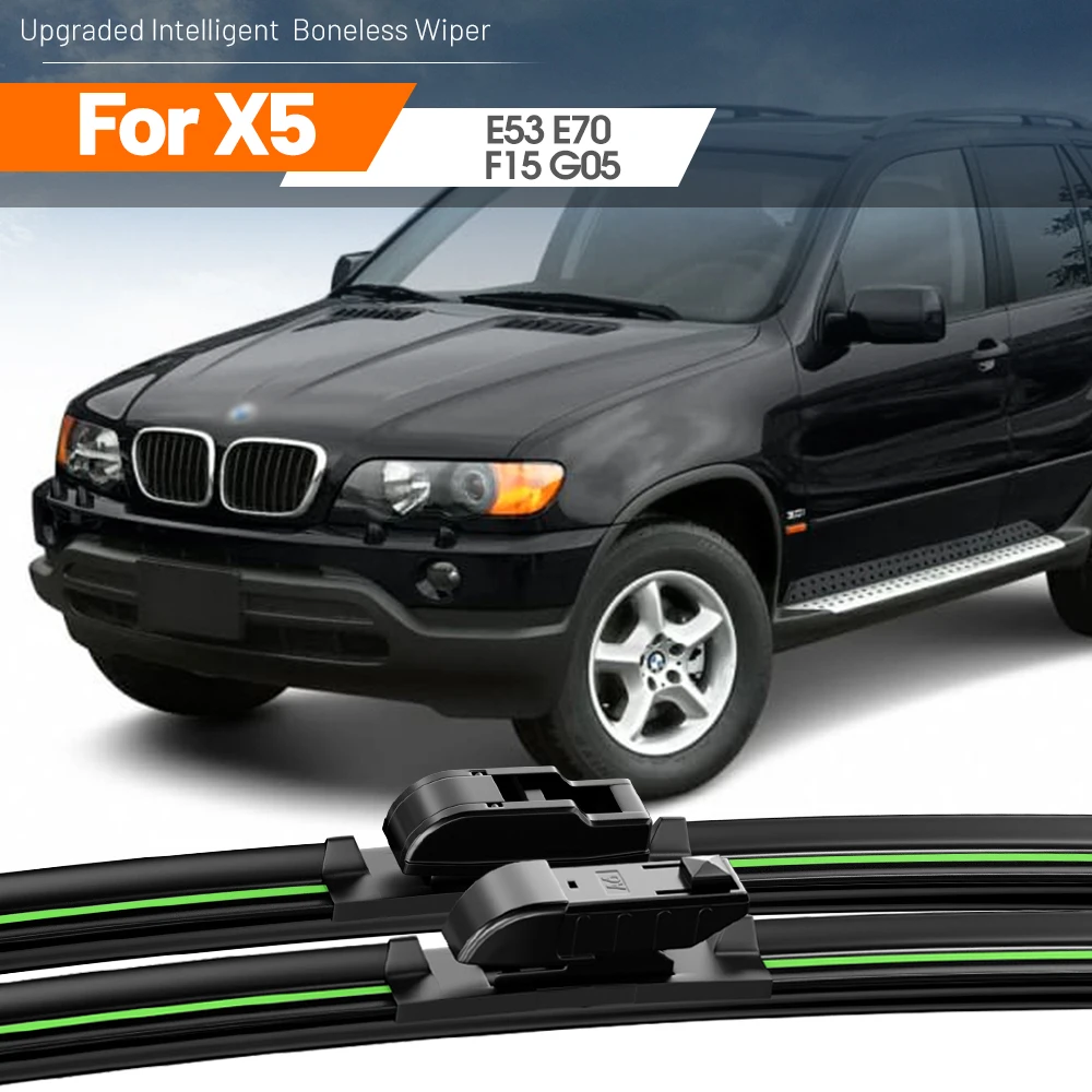 

2pcs For BMW X5 E53 E70 F15 G05 2000-2023 Front Windshield Wiper Blades 2011 2014 2015 2018 2019 Windscreen Window Accessories