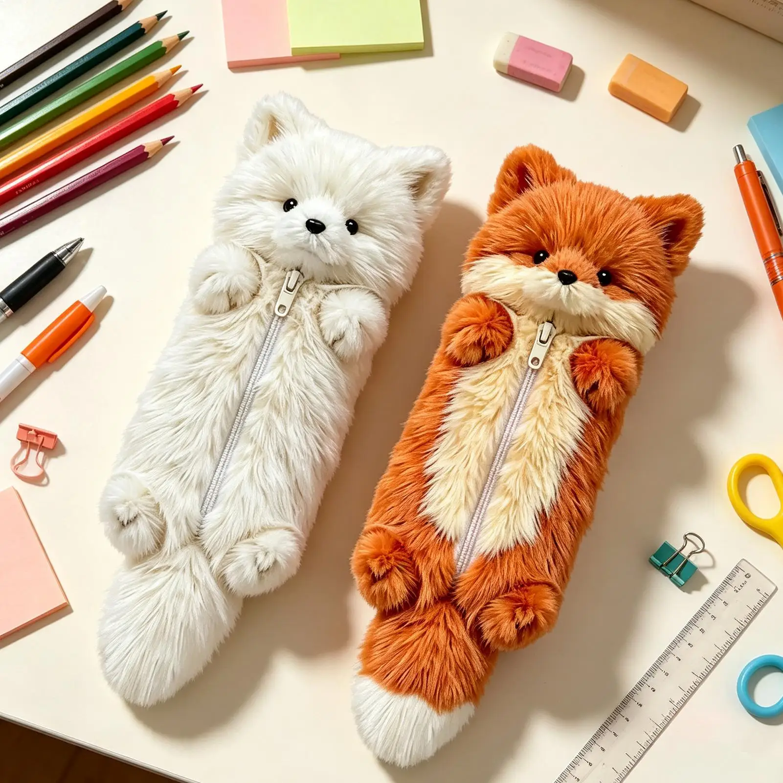 2-estojos-de-lapis-de-pelucia-com-tema-de-animais-bolsa-organizadora-de-material-escolar-porta-canetas-fofo-para-estudantes-escritores-criancas-adolescentes-e-adultos-para-estudo-e-uso-domestico