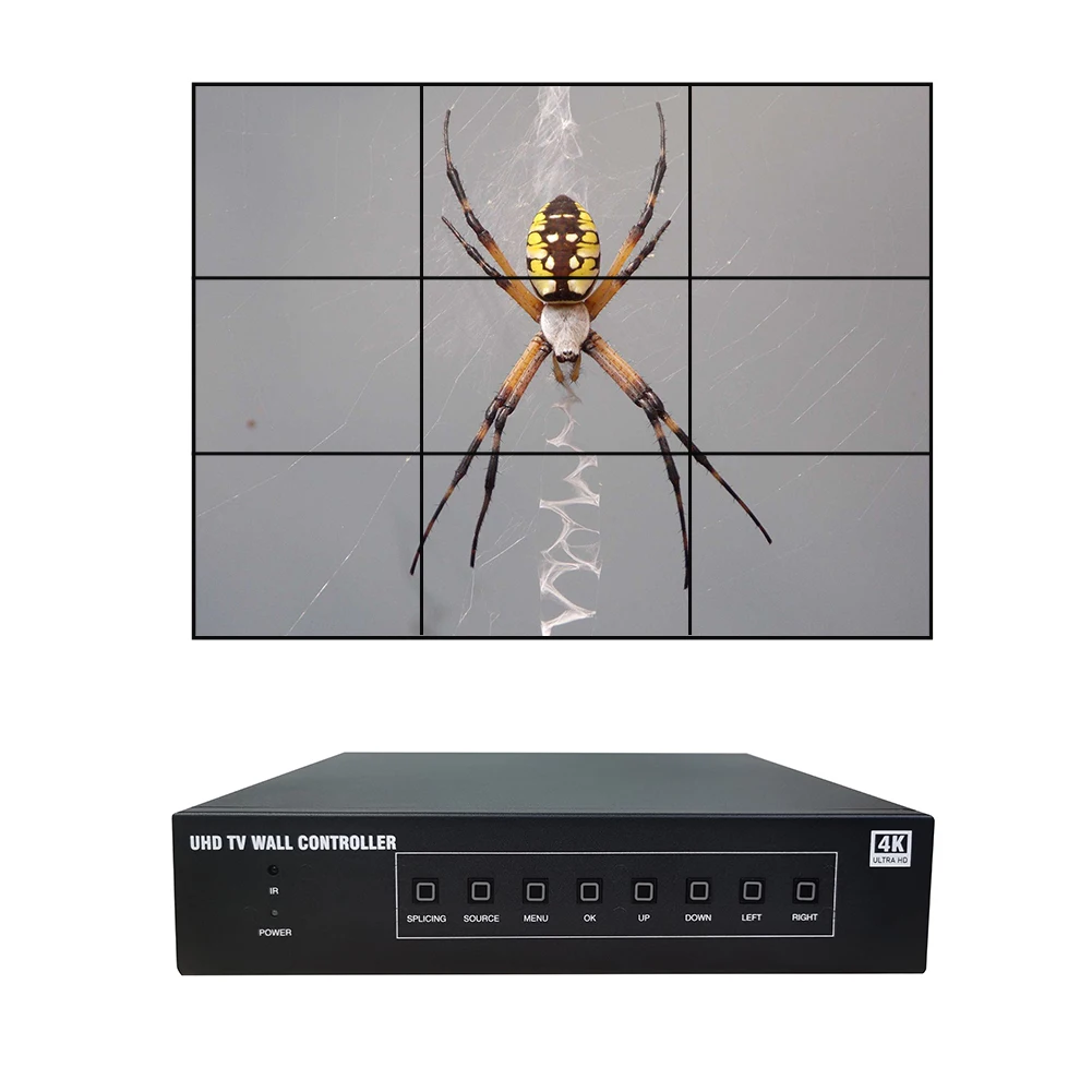 High Quality Video Wall Controller 3x3 4k HDMI 2.0 Version 1xDP 2x HDMI and 9 HDMI Outputs 3x2 2x3 2x2 Etc