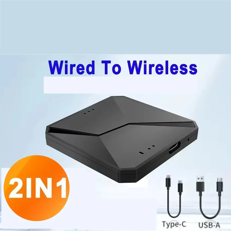 2 in 1 Wired to Wireless Carplay Adapter AI Box Wireless Android Auto Smart TV Box Bluetooth Plug and Play for Car-A82Z view 3