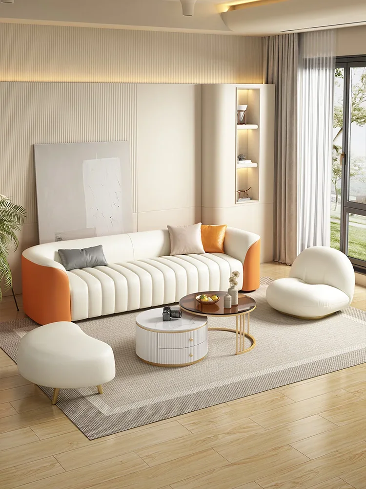 Sofa, Minimalist, Modern Living Room, Small Unit, Straight Row Internet Famous Sofa