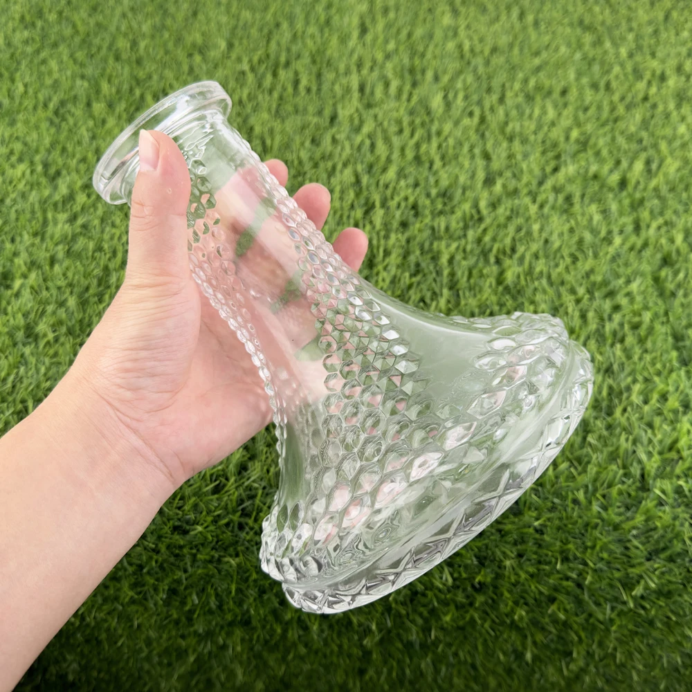 LOMINT Medium Size Glass Hookah Vase Clear Shisha Base Embossing Process Bottle Diameter 17cm Chicha Accessories LM-V007