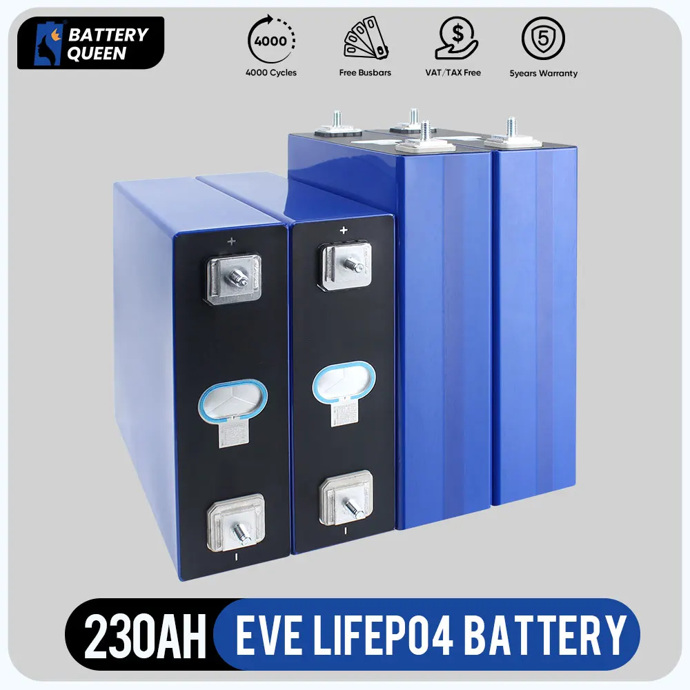 

Brand New 230AH Rechargeable Battery Cell LiFePO4 3.2V 100% Full Capacity Deep Cycle Power Bank for Solar ESS 48V 24V 12V Pack