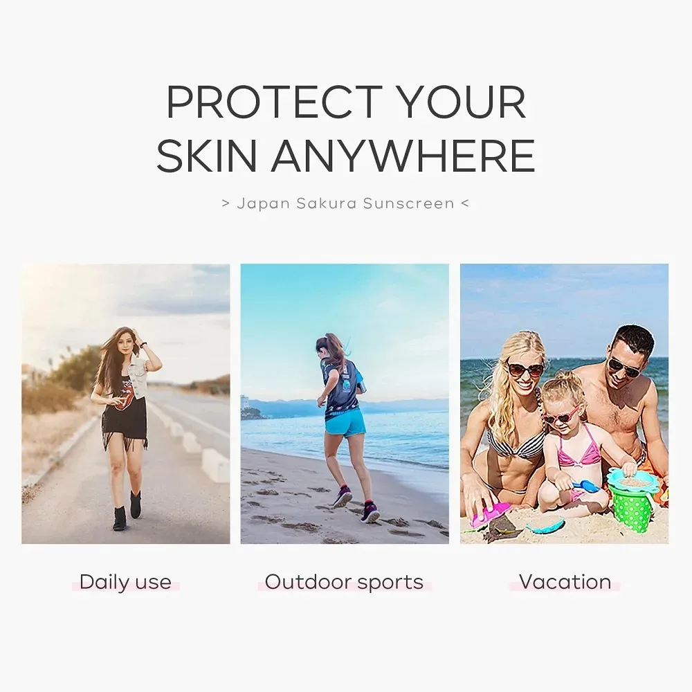ساكورا كريم وقاية من الشمس SPF50 الوجه الشمس كتلة عزل غسول كريم حامي البشرة سطع مرطب البرق كريم