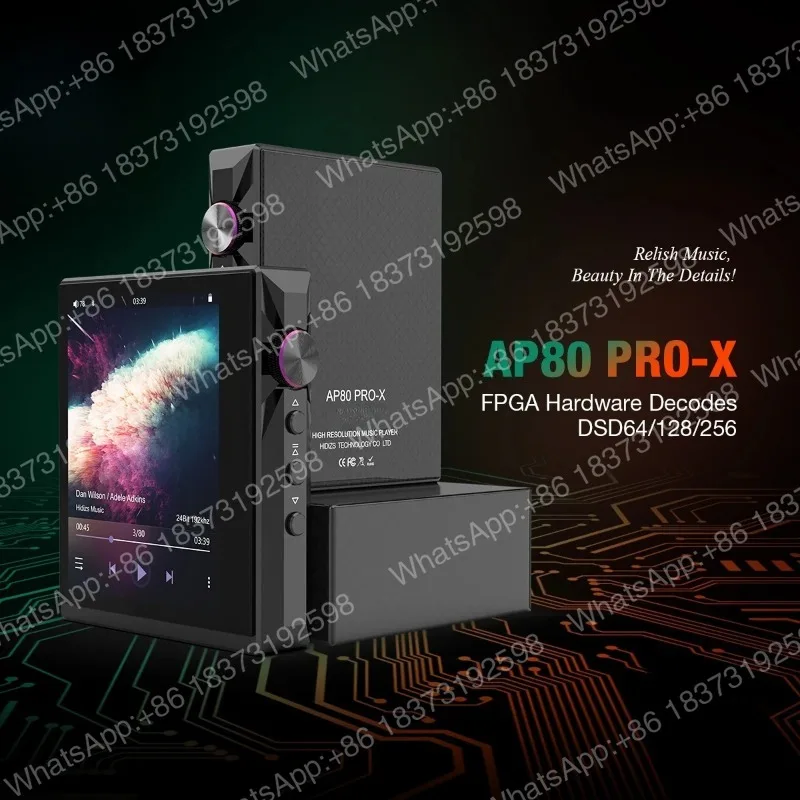 Reproductor de Música Portátil Hidizs Ap80 Pro X con Audio de Alta Resolución Hifi, Doble DAC Es9219c, MQA, LDAC, PCM 384, DSD 256 y Libro Electrónico