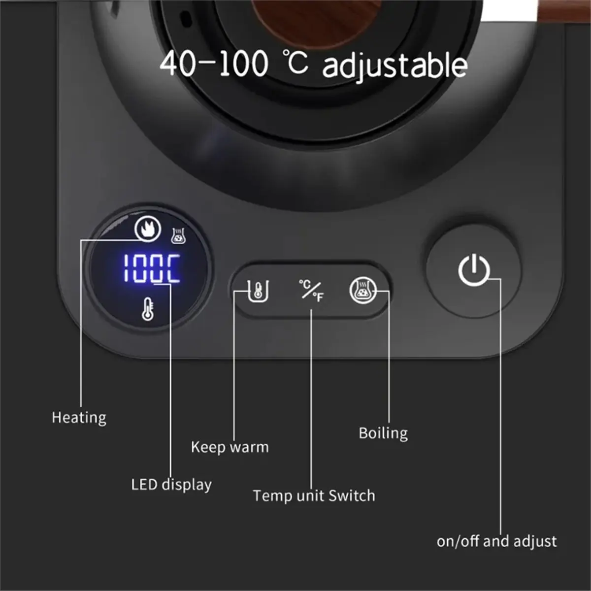 2026 New Electric Gooseneck Kettle 900ML Hand Brew Coffee Pot Smart Teapot Temperature Control Pot Rapid Heating Kettle UK Plug