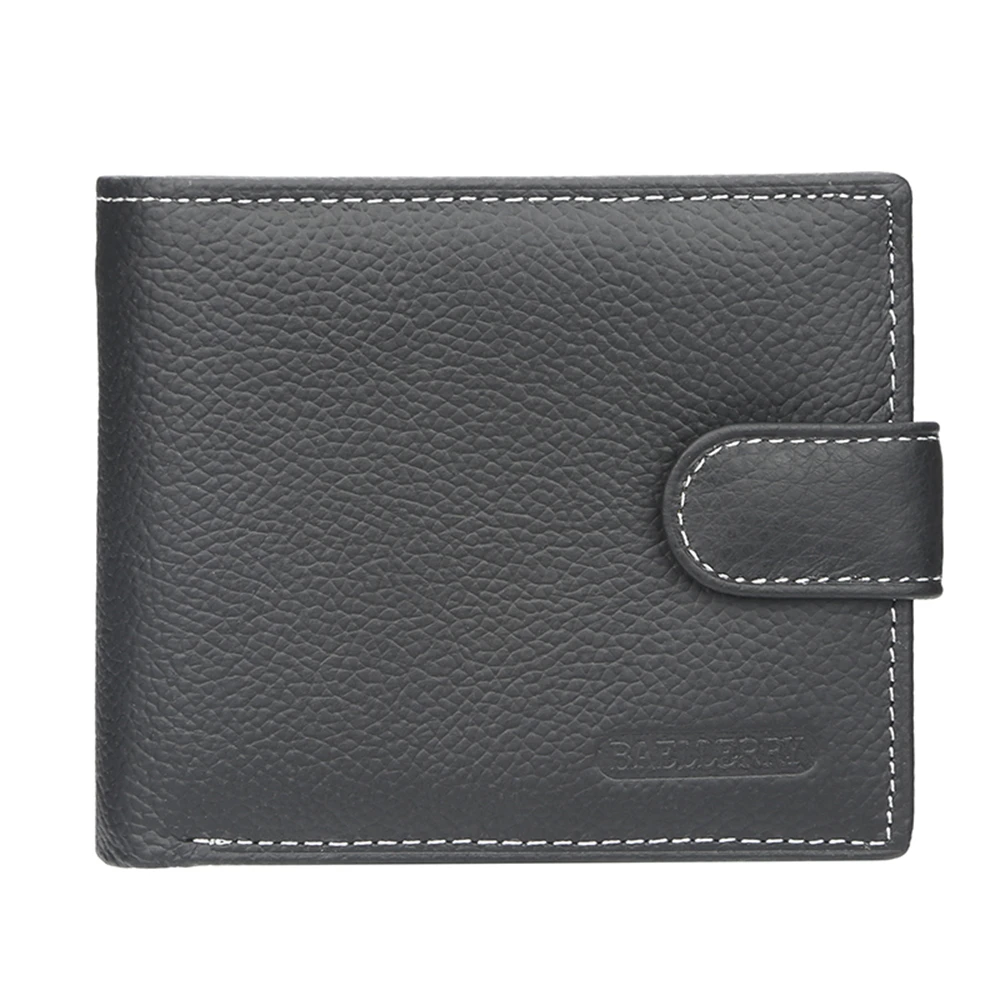 Baellerry Leather Men Wallets Cow Leather Solid Sample Style Zipper Purse Man Card Horders Famous Brand High Quality Male Wallet