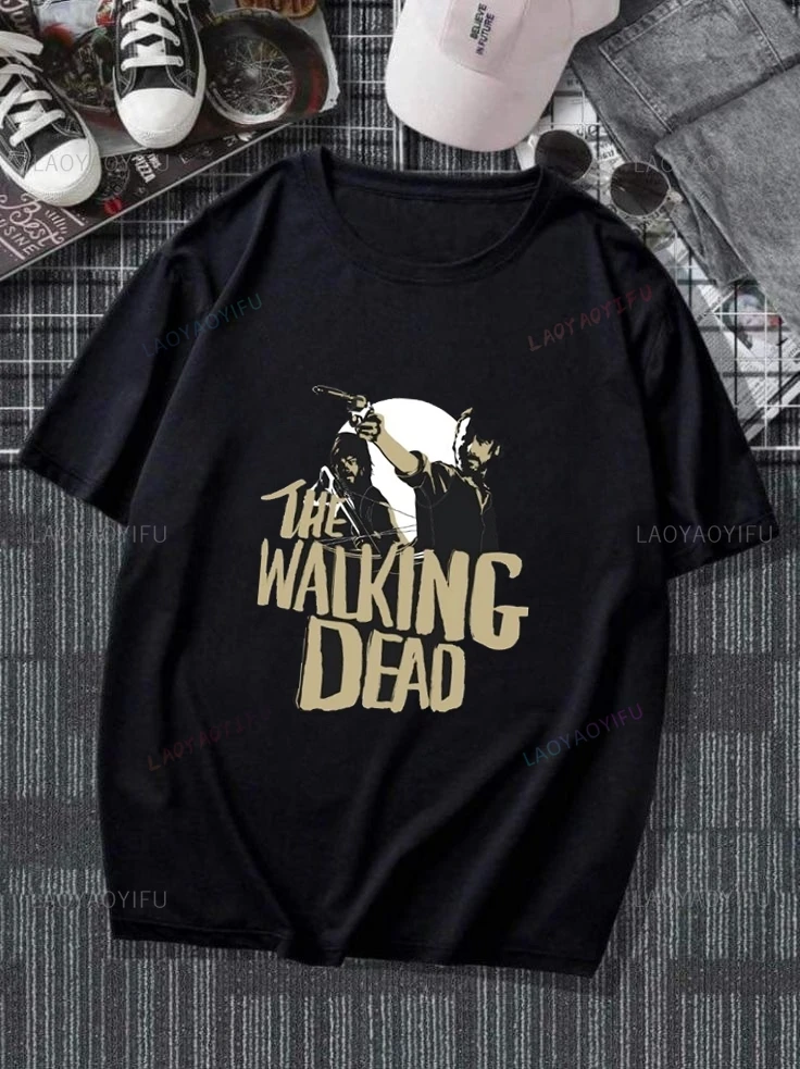 

The Walking Dead Classic Poster Print Fashion T-shirt, Unisex Casual Shirt, Vintage Style Loose Crew Neck Short-sleeved T-shirt