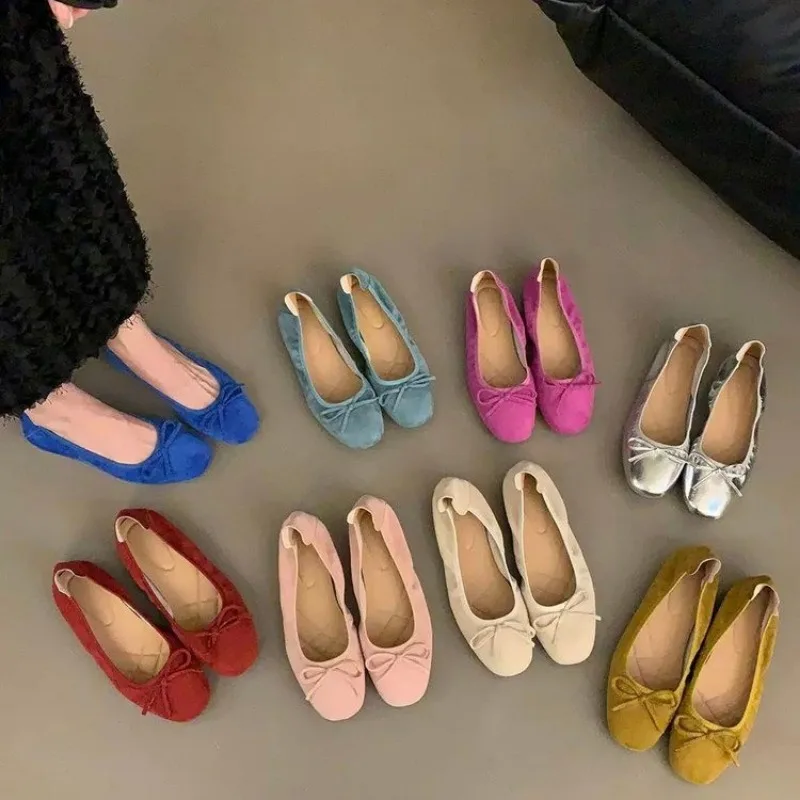 

Design Fashion Flats Shoes Women Ballerinas Round Toe Bowtie Slip on Ballet Flats Lazy Loafers Moccasins Ladies Casual Shoes