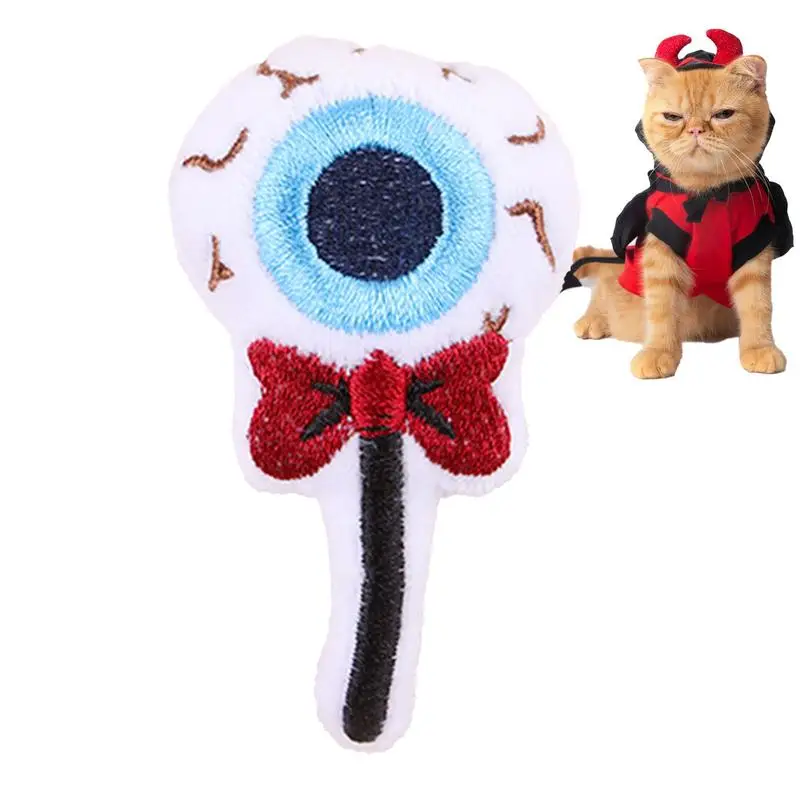 Halloween Toys For Cats Interactive Innovative Eyeball And Skull Design Indoor Cats Cute Plush & Funny Exercise Toys For Kitten