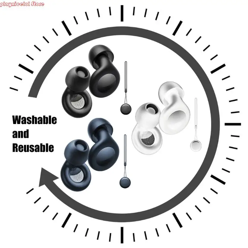 E8BA Ear Ear Colokan dengan Kasing Penyimpanan untuk Studi Kerja Tidur Silicone Earplugs Perlindungan Pendengaran Kebisingan