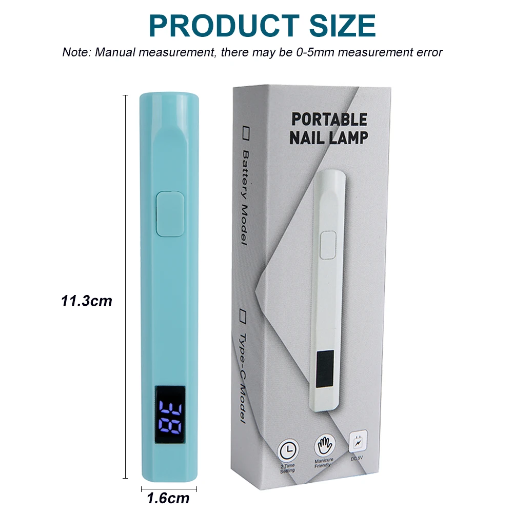 مصباح أظافر محمول، مصباح LED محمول بالأشعة فوق البنفسجية قابل لإعادة الشحن عبر USB للتقليم، مصباح معالجة طلاء الأظافر الصغير من الجل للسفر المنزلي