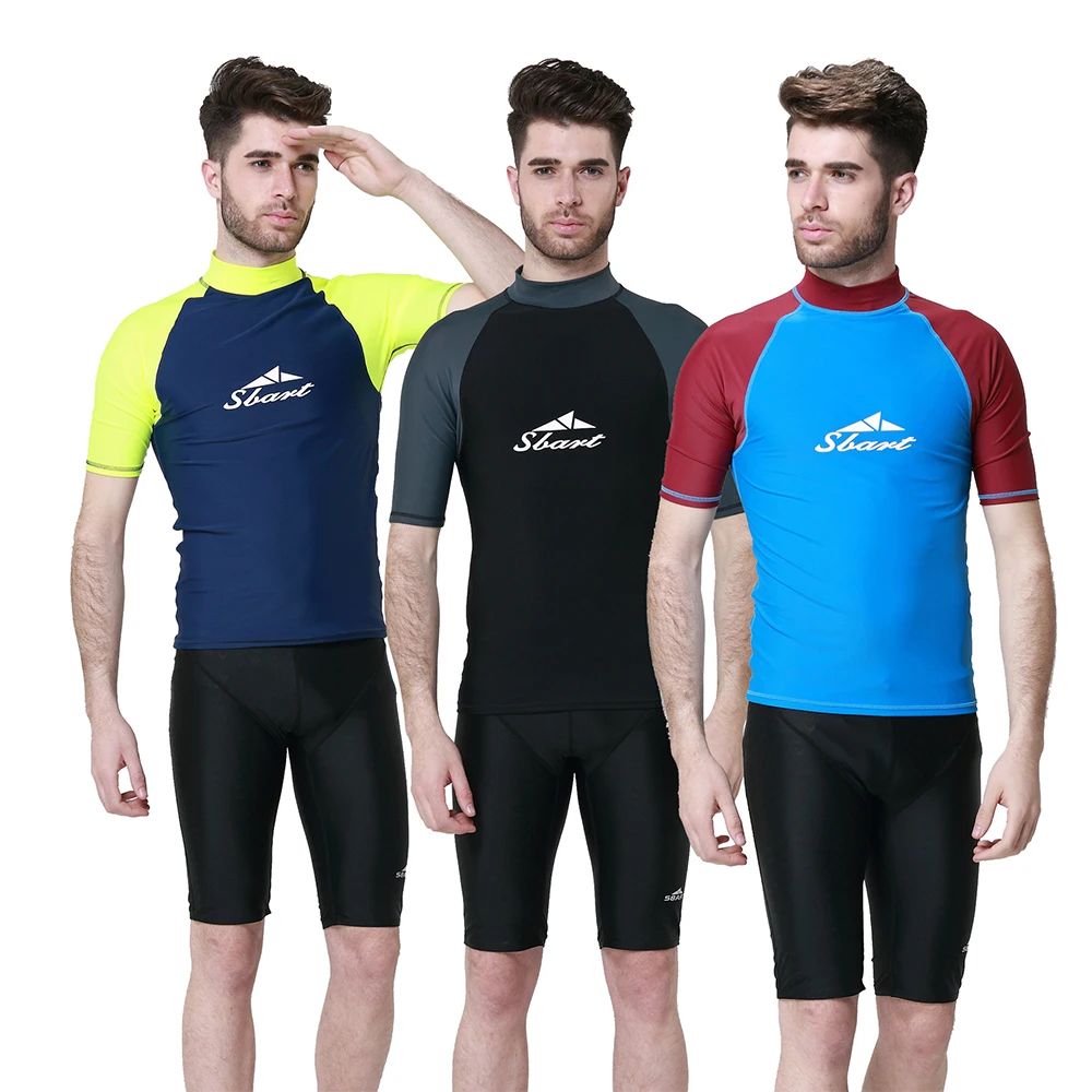 

Sun Protective Rash Guards Skinsuits Surfing Clothes Short Sleeve Swimsuits Wetsuit Quick Dry Snorkeling Kayaking Floatsuit