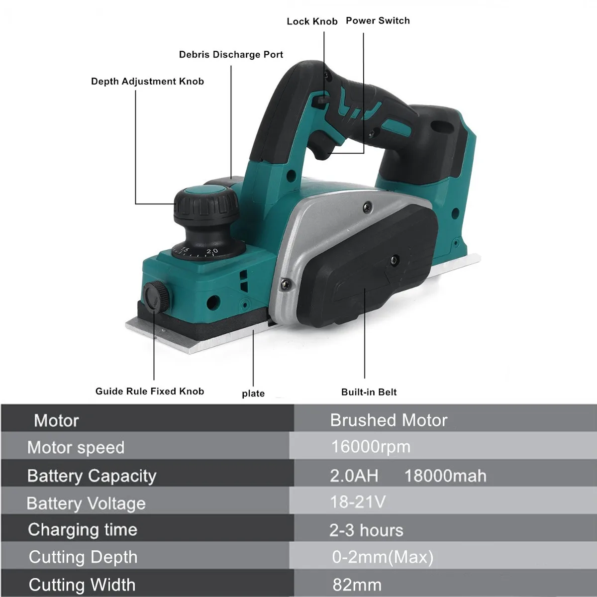 Imagem -02 - sem Fio Elétrico Madeira Plaina Elétrico Router Trimmer Madeira Milling Gravura Slotting sem Bateria 18v Makita Battery 2800w