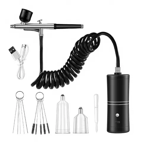 Portable Airbrush Kit With Compressor USB Rechargeable Air Brush For Beauty Painting Nail Art Model  Makeup Face