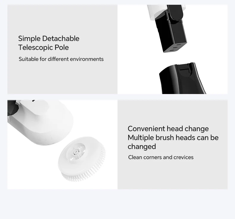 IPX8 Powerful 4500mAh Electric Floor Cleaner  Large-capacity Plastic  Dual Brush Heads Dual Motors Remote Control