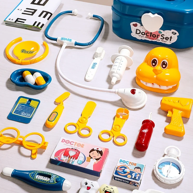 Doctor's toy set medical equipment stethoscope teeth children's play storage box simulation boys and girls play as gifts