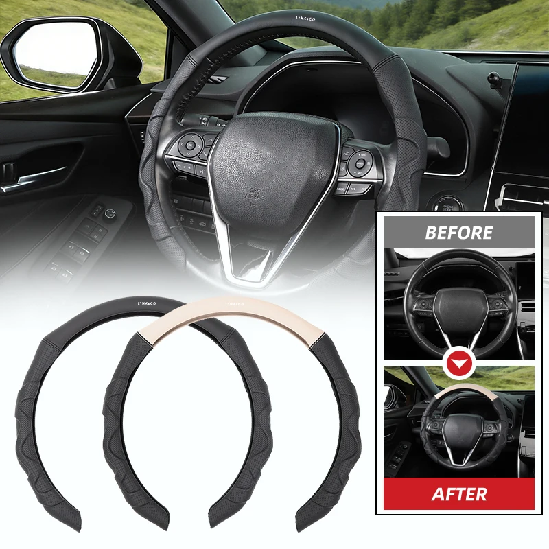 Car accessories 38 cm All Season Genuine Leather Steering Wheel Cover For LYNK&CO Co 01 02 + Hatchback 03+ Phev 05+ Phev 06 09 3