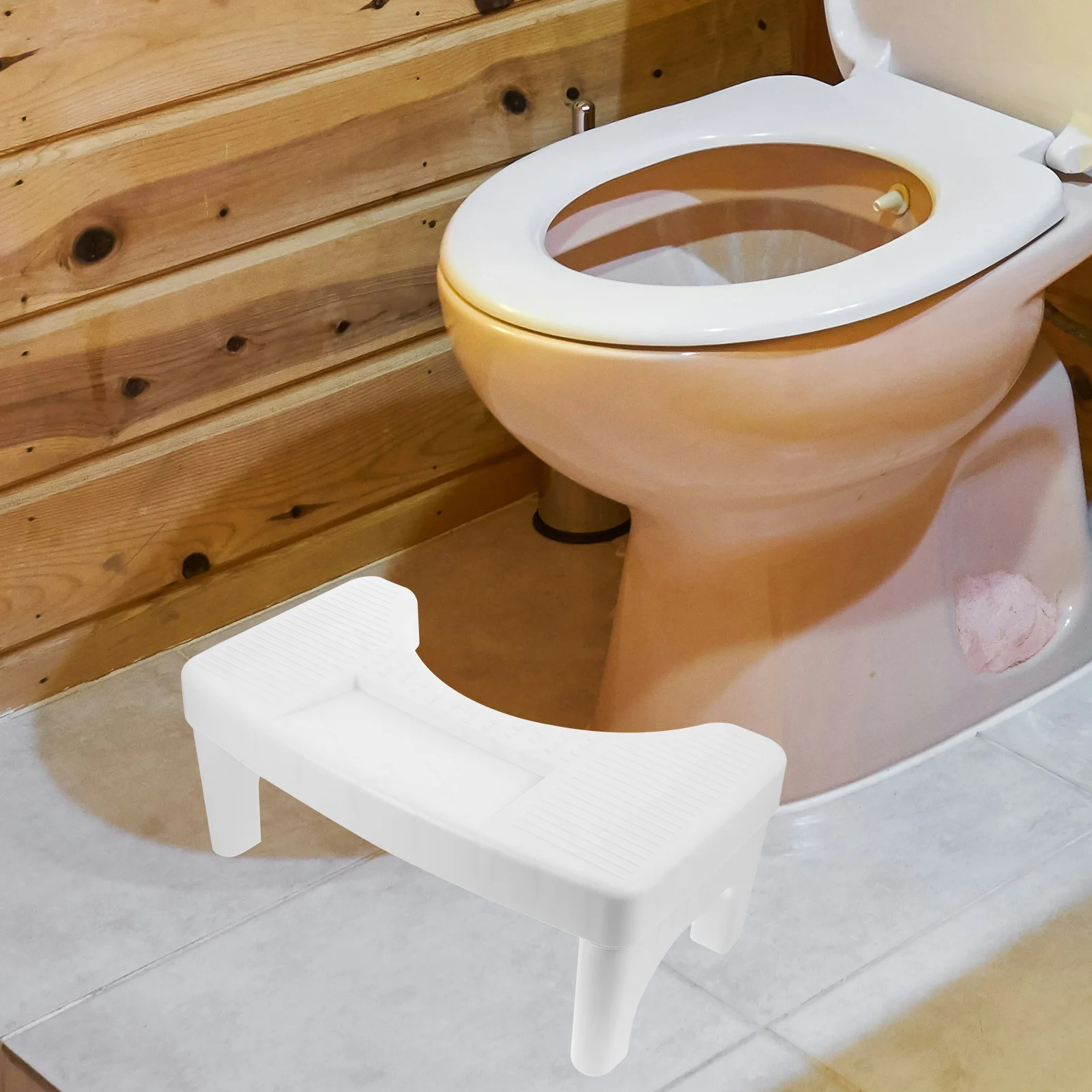 Wielofunkcyjna toaleta do kucia dla dorosłych z antypoślizgowym, wytrzymałym podnóżkiem z tworzywa PP, plastikową poduszką siedziska i stołkiem do toalety.