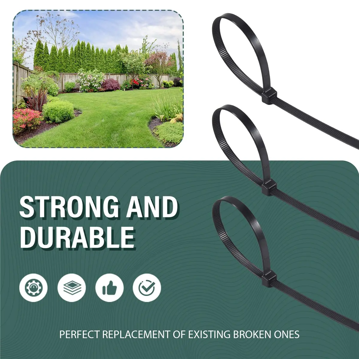 

Набор из 100 кабельных стяжек, сверхпрочные, 12 дюймов, 7,6 мм, прочные пластиковые хомуты с прочностью на разрыв 70 кг