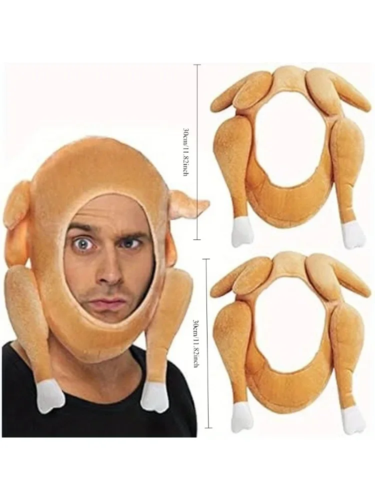 Gorro de pavo de felpa para acción de gracias para niños, mujeres y hombres, suministros de regalo para fiesta de disfraces, accesorios adecuados para niños, 2 piezas