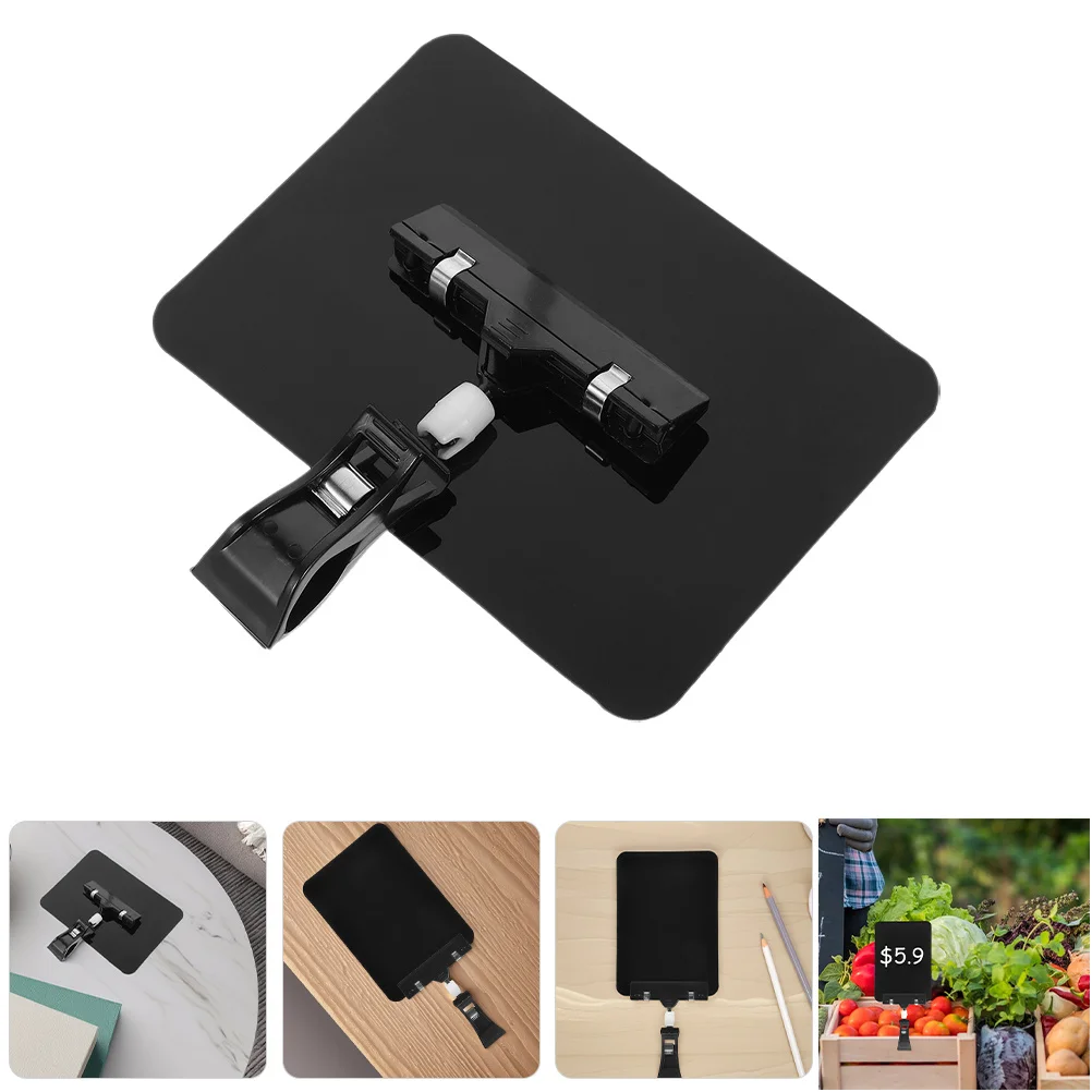 

5pcs Reusable Mini Chalkboard Signs With Clip Erasable Plastic Display Tags For Retail Store Food Table Basket