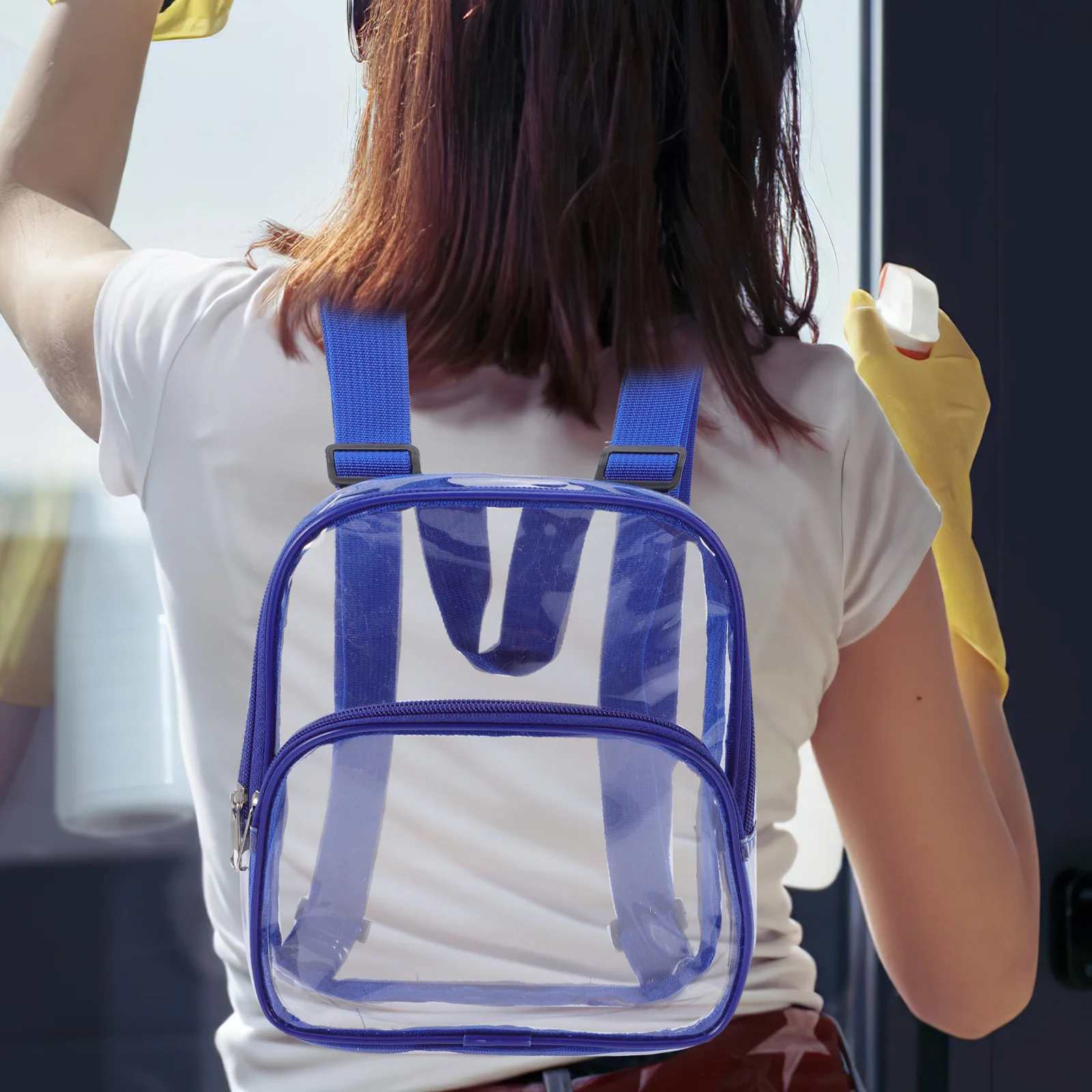 

Waterproof Transparent For Travel Beach Clear Heavy Duty Pvc Mini Backpack Sand Beach Outdoor Durable Fashion Shoulder Bag For