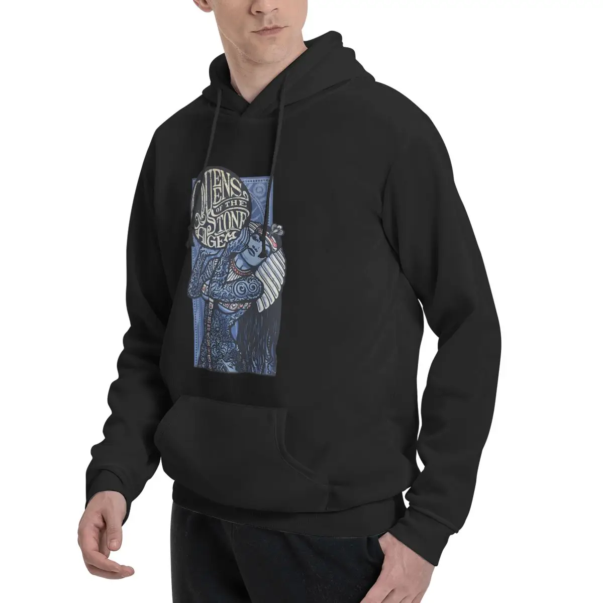 Queen Of The Stone Age Polyester Hoodie pria sweatershirt hangat Dif warna ukuran