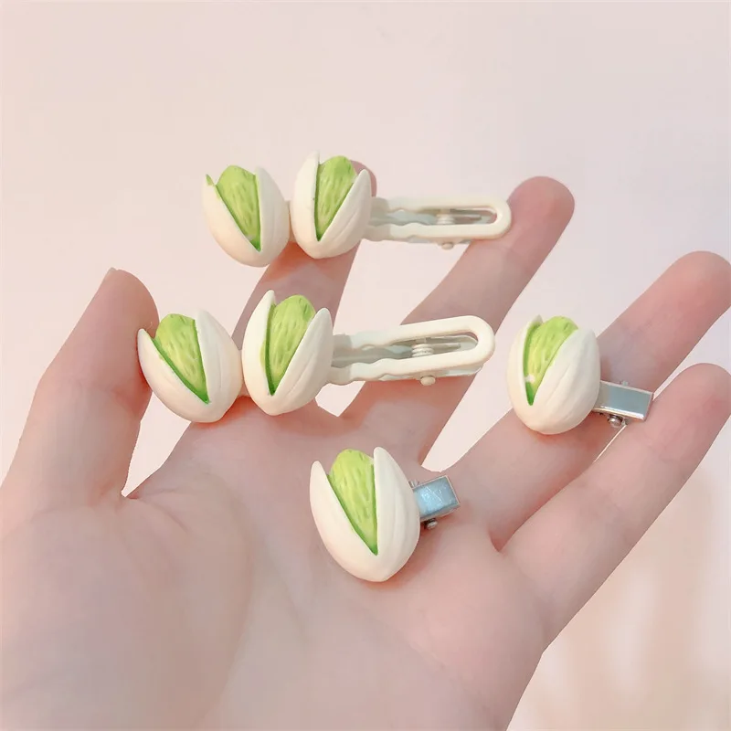 Korean Cute Pistachio Imitation Food Hair Clip Girls Sweet Trend Side Clip Party Accessories Headwear