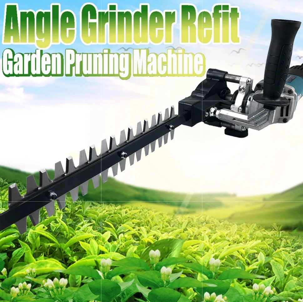 Universal 115mm Angle Grinder Hedge Trimmer Attachment, Fast Conversion Kit for Garden Pruning,Compatible with 110/115 Grinders
