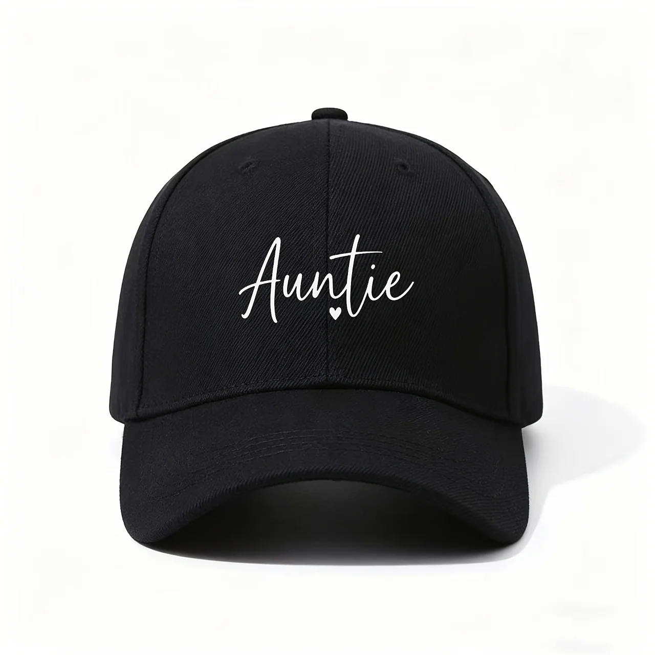 Baseball Cap, with The Word 'Auntie' in Delicate Cursive Script with a Small Heart, Sweet And Affectionate Design, Ideal As a Wa
