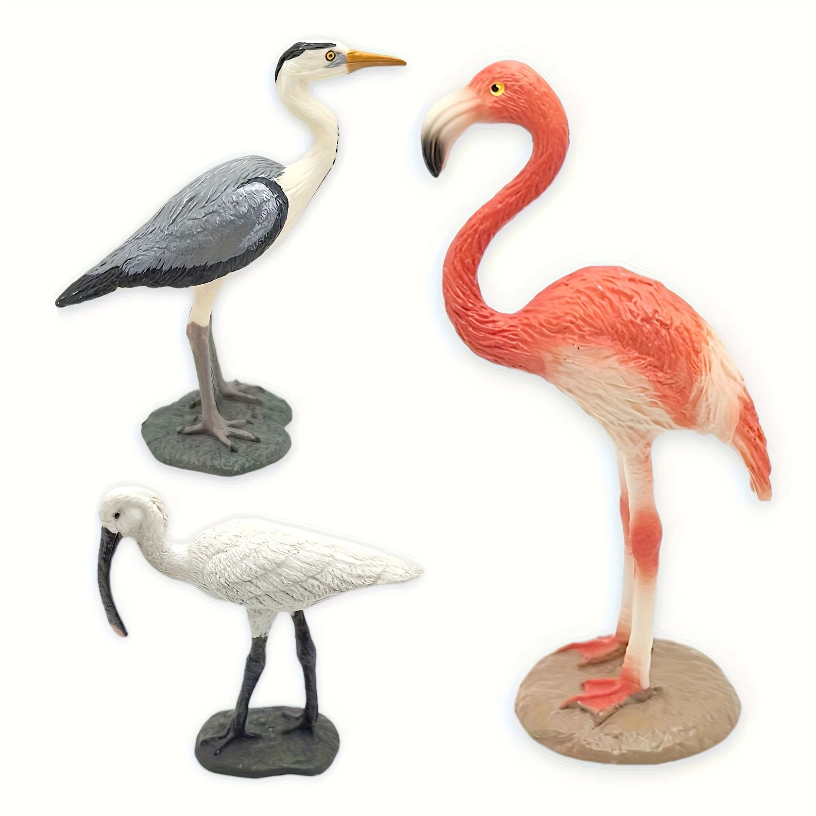 Realistic Simulation Bird Model Toys – Flamingo, Heron, Large Bird Figurines for Home Decor & Ornaments