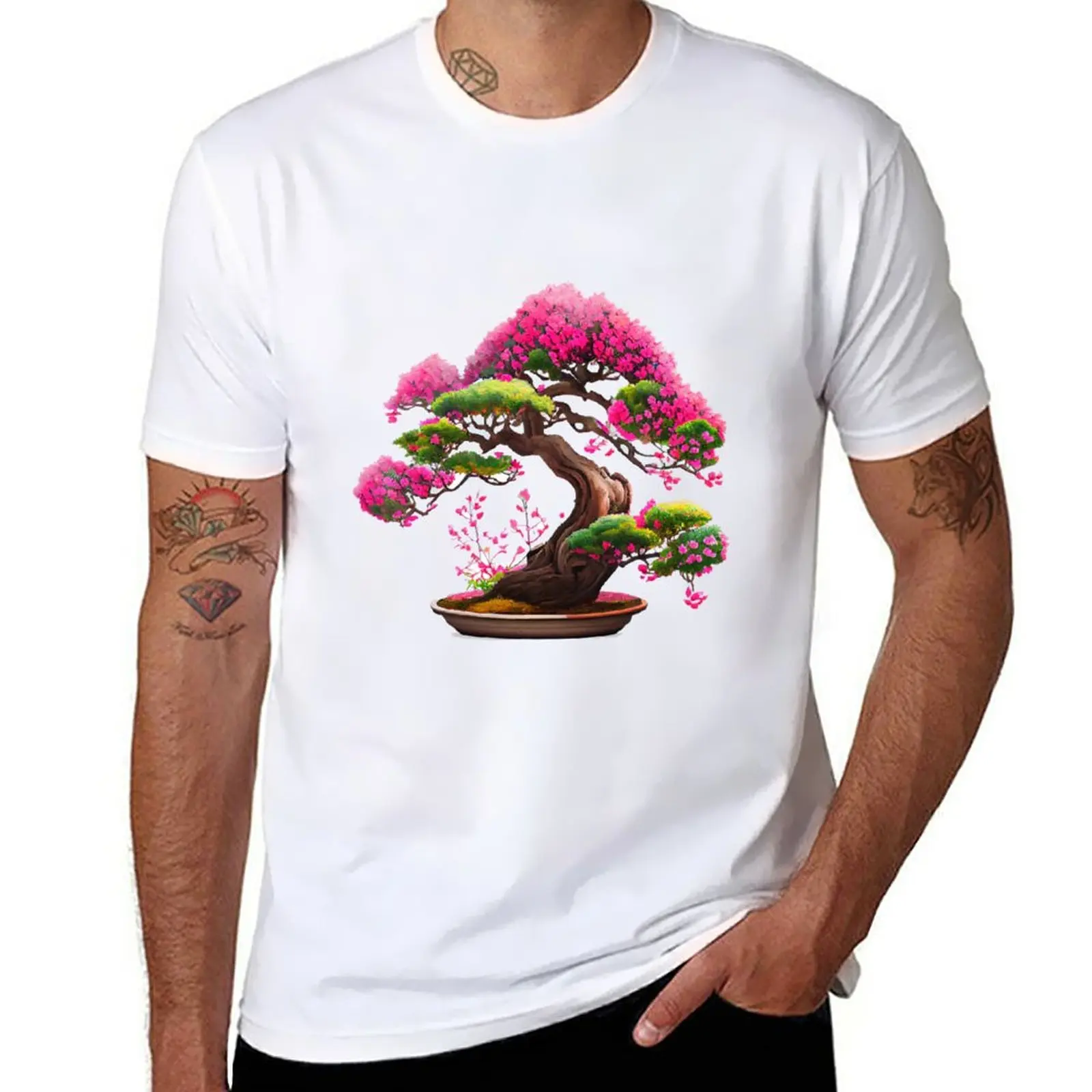 

Valentine's Day Bonsai Tree T-Shirt new edition anime clothes summer tops Short sleeve tee men