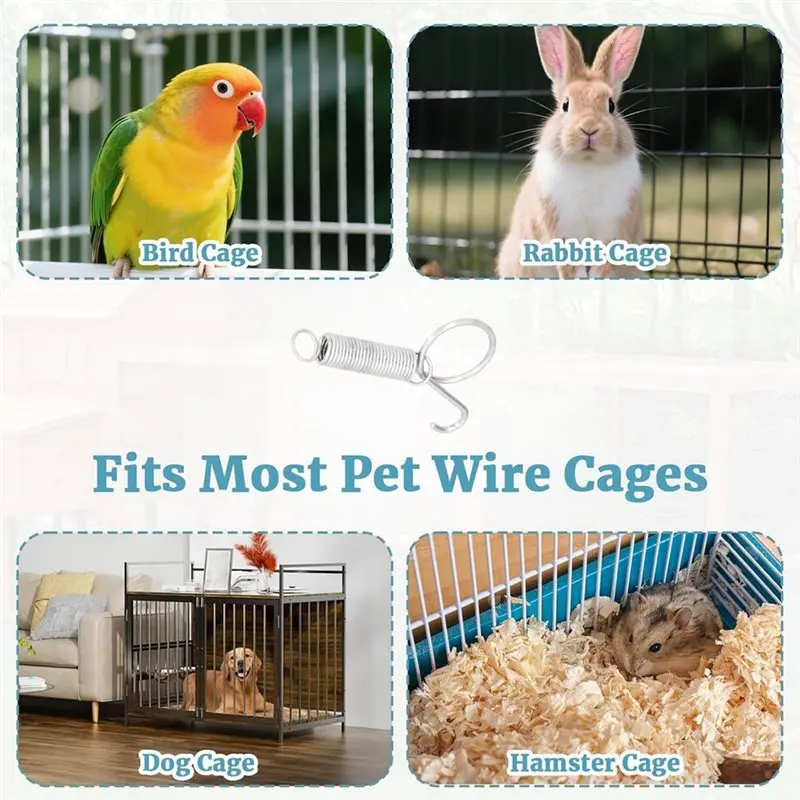 【LIMITED TIME DISCOUNT】For Fixing Metal Finger Spring Latch Hooks- Multi-Functional 50 Pack For Cage Doors Dog Crates Cat
