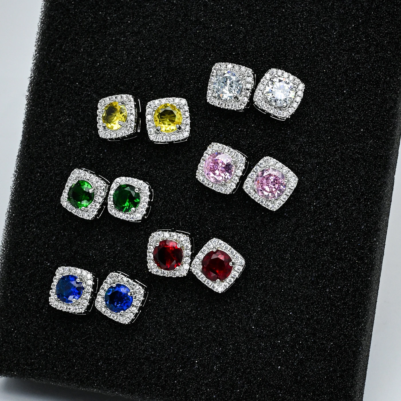 Minimalist Square Zircon Earrings, Stylish All-Match Jewelry For Daily Wear, Women