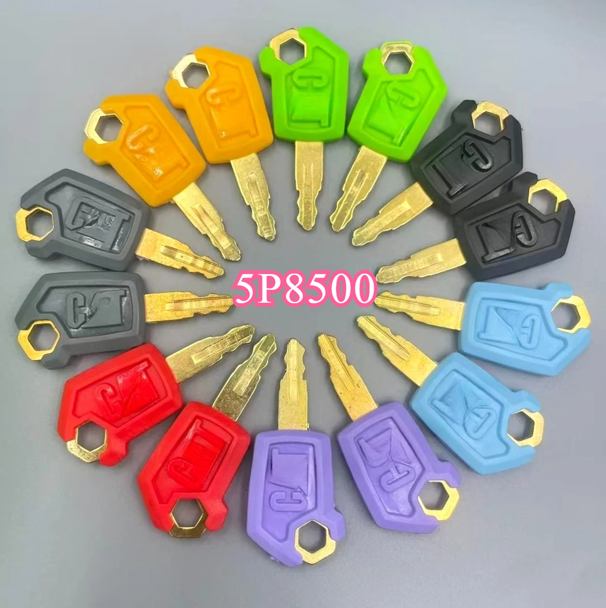 

30 шт. ключей 5P8500 для экскаватора CA E305.5 307 313 320D2GC, новый ключ зажигания, красный, желтый, зеленый, черный, серый, синий, фиолетовый