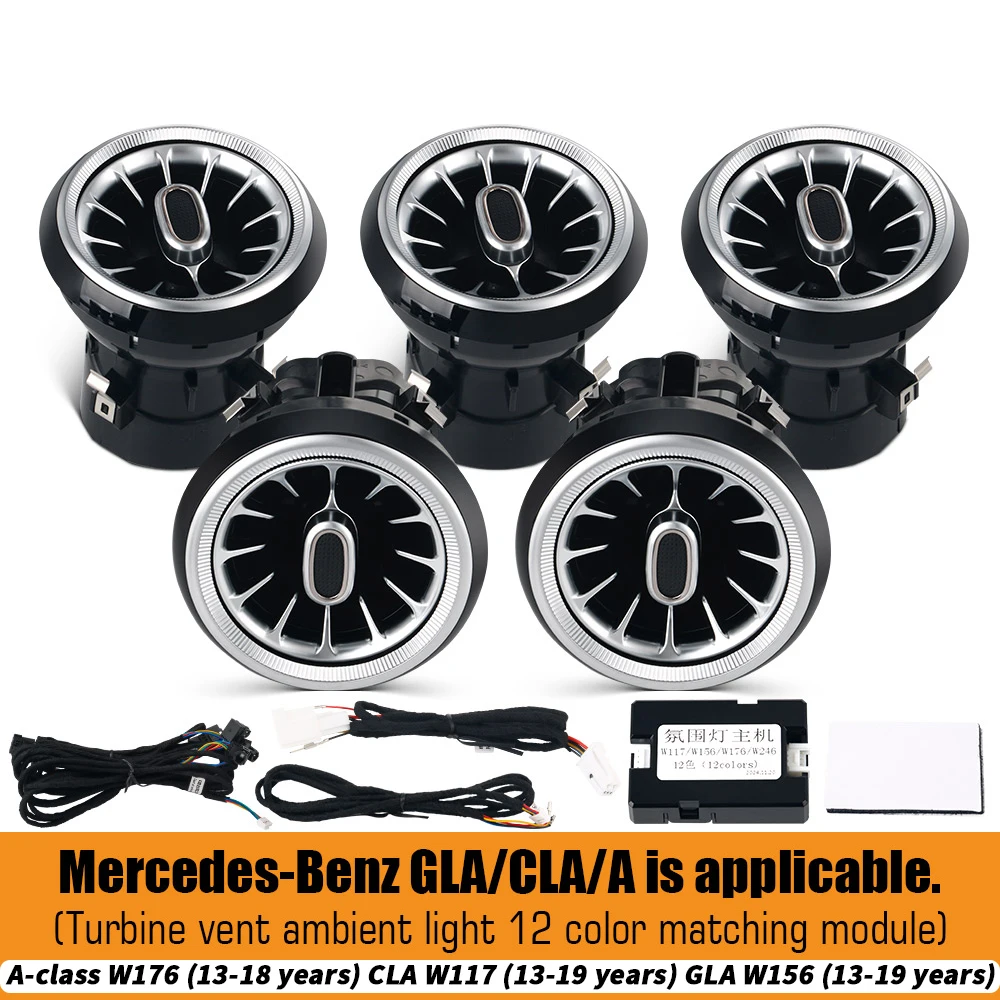 Für Mercedes Benz W205 C-Klasse GLC X253 W213 E-Klasse W222 S-Klasse W117/W156/W176 CLA GLA Turbine Düse Lüftungsschlitze Umgebungslicht
