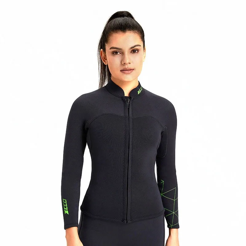 

3mm Women Surfing Jacket Long Sleeve Split Diving Clothes Swimsuit Scuba Dive Snorkeling Wetsuit Neoprene Swimwear