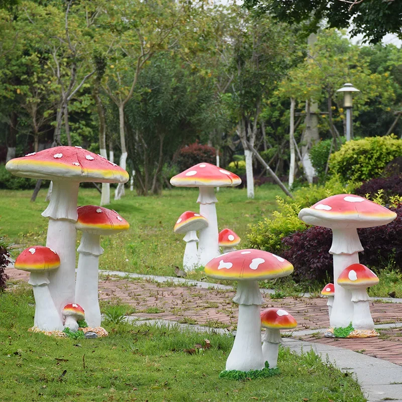 Villa Garden Decoration Garden Simulation Mushroom Sculpture Shopping Mall Park Community Outdoor Lawn Garden Landscape Ornament