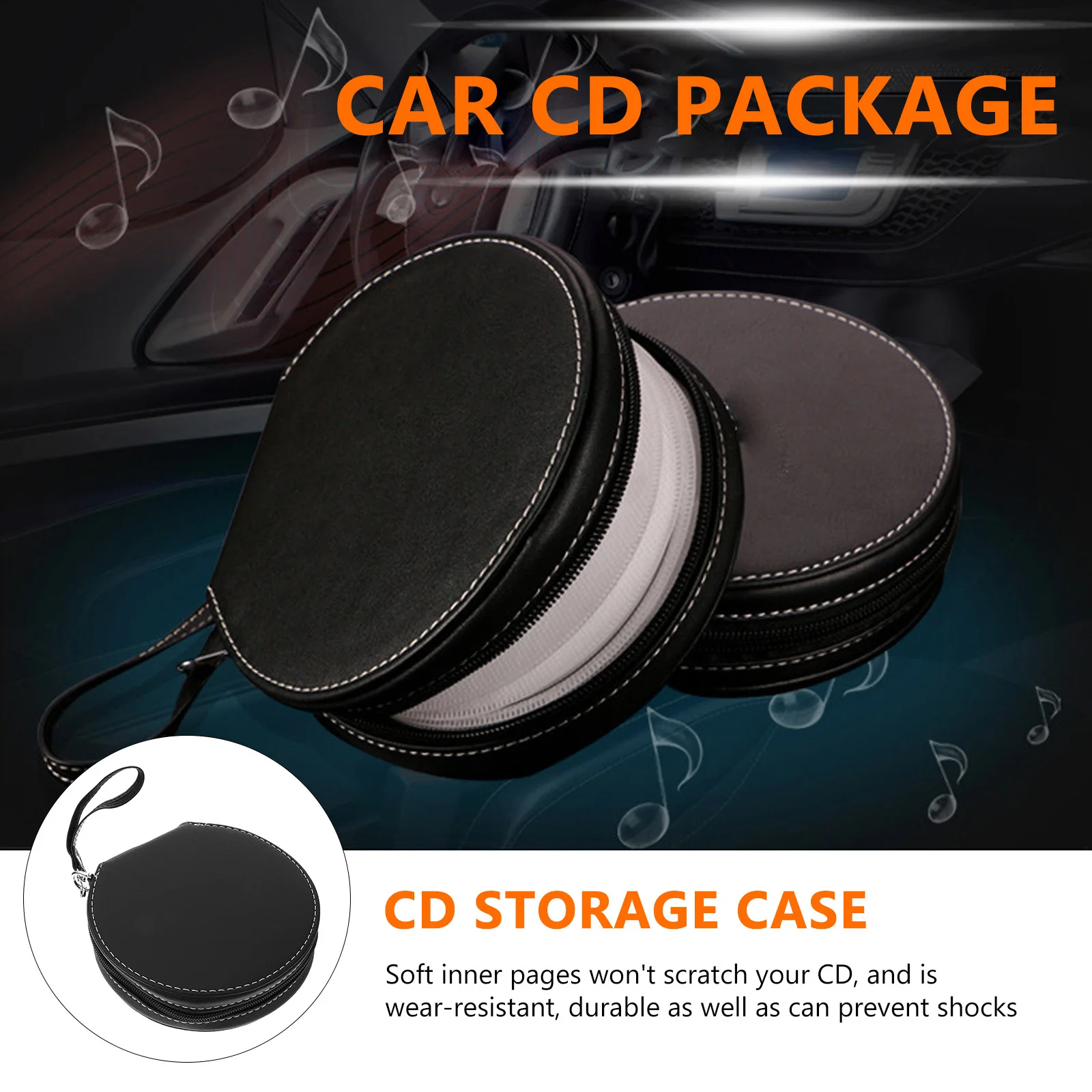 

Cd Large Capacity Dvd Storage Pouch Portable Disc Case Zipper Closure Cd Holder Pouch For Car Cds Case Organizer