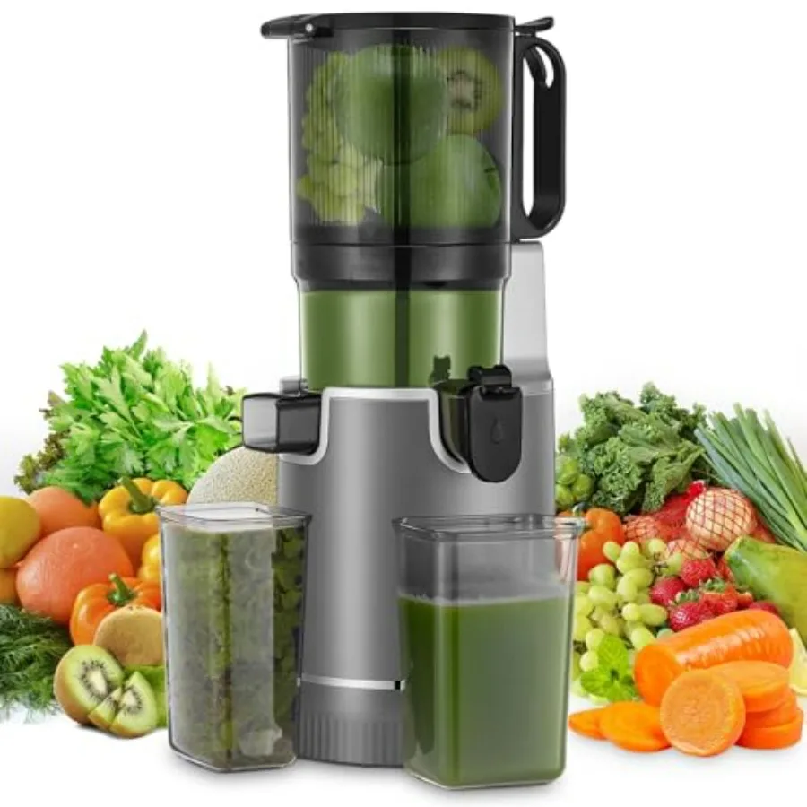 

5.4 Extra Large Feed Chute Slow Masticating Cold Press Juicer for Whole Fruits Vegetables 250W High Juice Yield Easy to Clean S