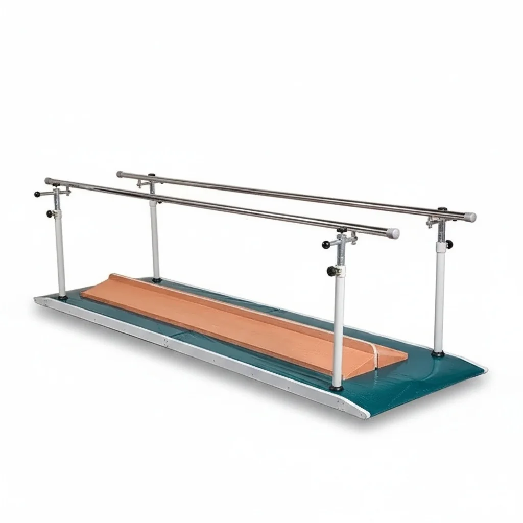Balanced Parallel Bars, 326x110cm Steel Wood Rehabilitation Equipment,Adjustable Walking Training Bars, Ankle Foot Varus