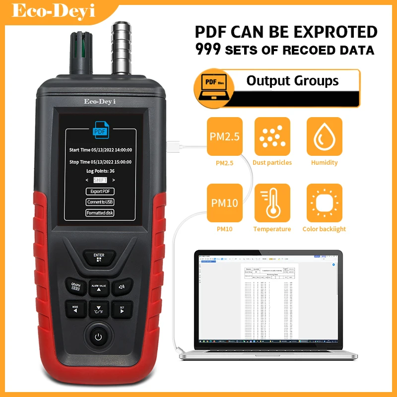 Air Dust Particle PM2.5-PM10 Counter Sensor Monitor,Derivable data to computer,Air quality Detector dust concentration Tester
