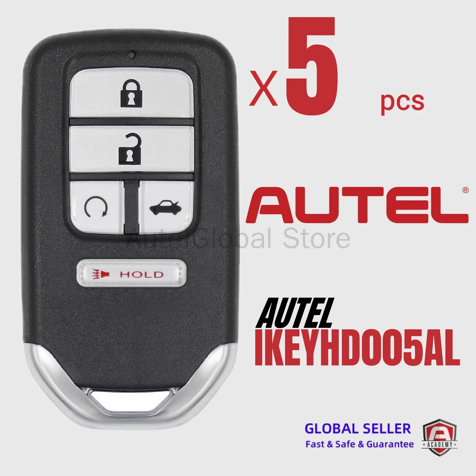 5PCS Autel Ikey IKEYHD005AL HD005AL Universal Smart Remote Key 5 Buttons For Honda For Autel Smart Key For KM100 IM508 IM608
