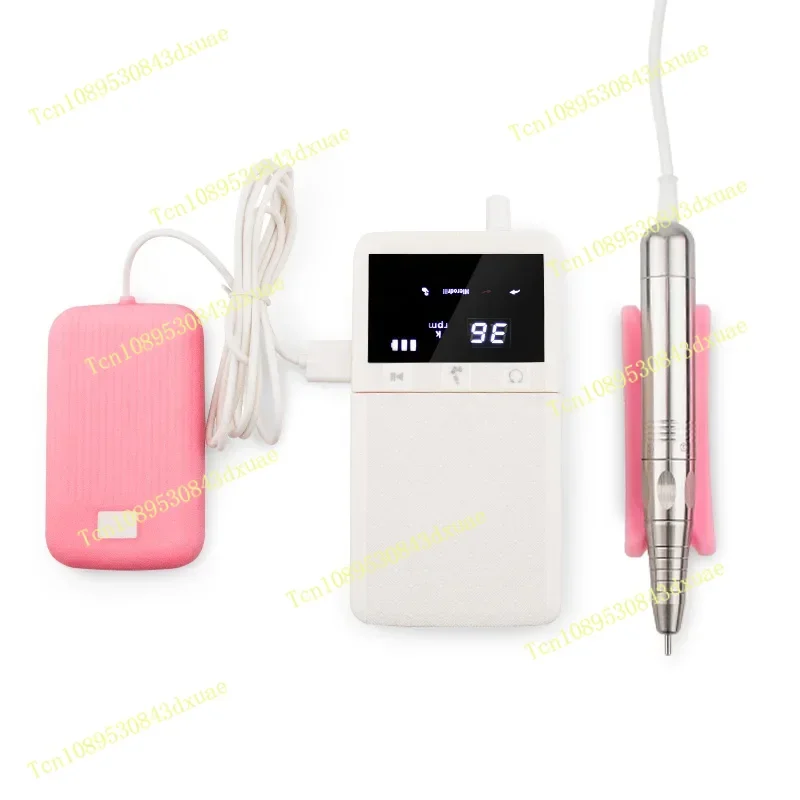 36000RPM Portable Brushless Handpiece with High Power 36w Rechargeable Nail Drill File Lightweight Durable Motor Wireless Use